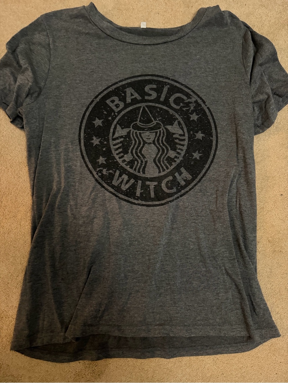 Basic Witch Graphic Tee - Gray